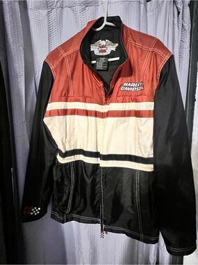 Harley-Davidson orange White & Black Lightweight Racing Shirt Jacket